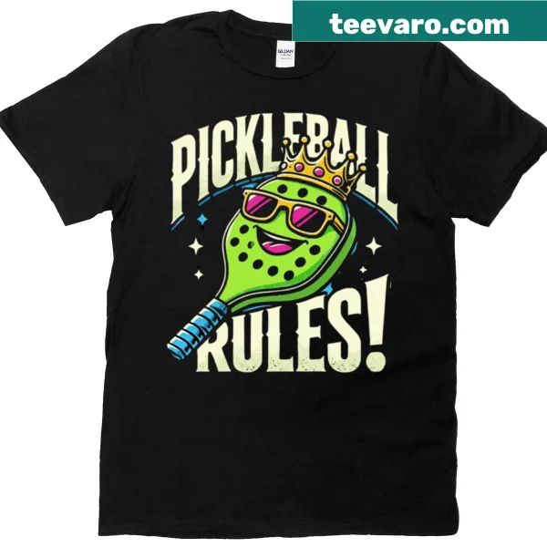 Retro paddle design t-shirt celebrating the rules of Pickleball