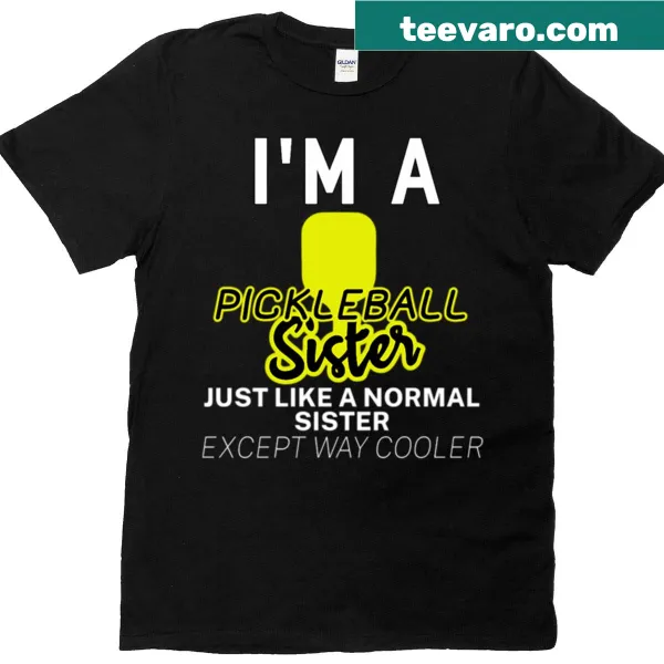Pickleball Sister t-shirt with playful typography and bold text