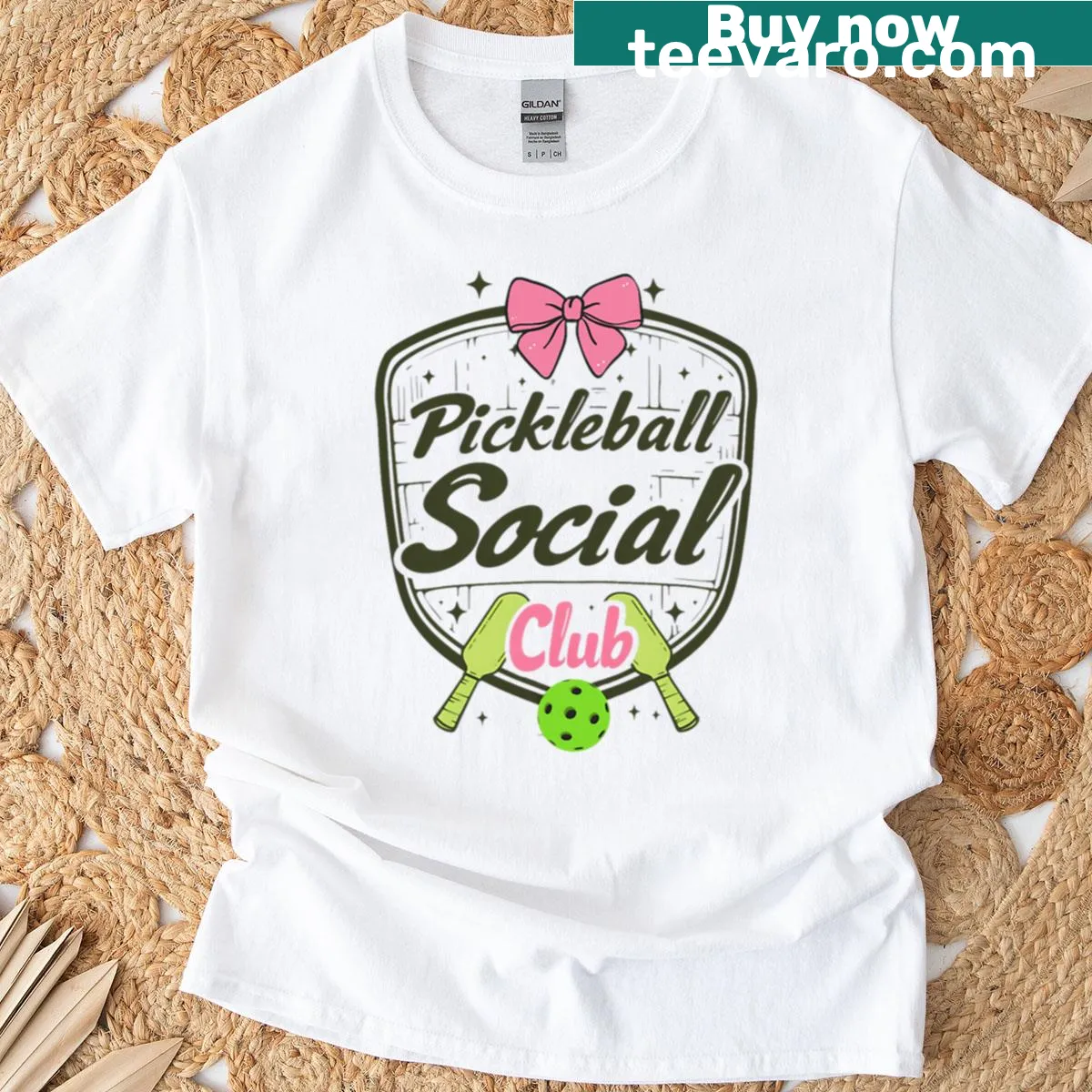 Playful pickleball graphic t-shirt for social club enthusiasts — on a men's t-shirt