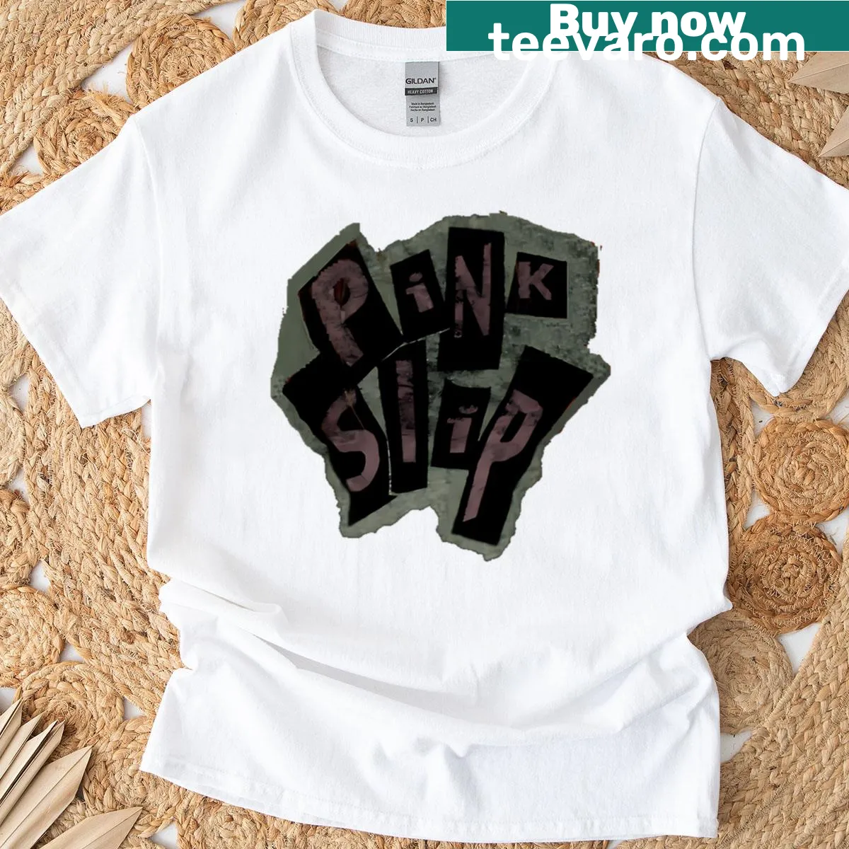 Humorous T-shirt with the phrase 'Pink Slip' — on a men's t-shirt