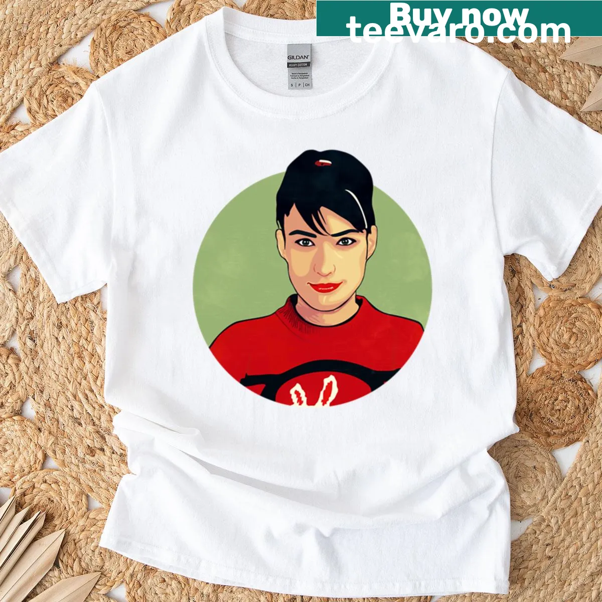 Bold typography featuring Kathleen Hanna for punk music fans — on a men's t-shirt