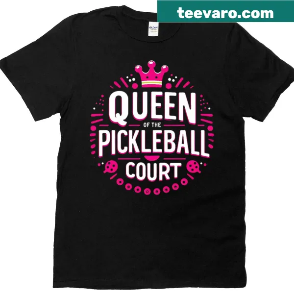 Pink crown graphic with text for pickleball enthusiasts