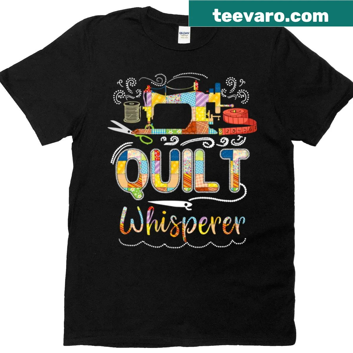 T-shirt celebrating quilting with a charming phrase — on a men's t-shirt