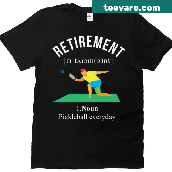 Pickleball themed t-shirt celebrating retirement and sport