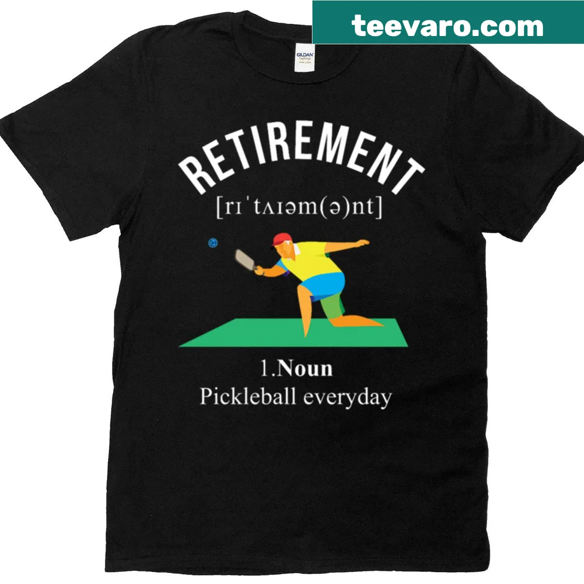 Pickleball themed t-shirt celebrating retirement and sport — on a men's t-shirt