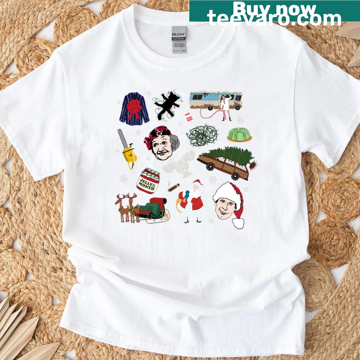 Vintage family holiday themed T-shirt for Christmas — on a men's t-shirt