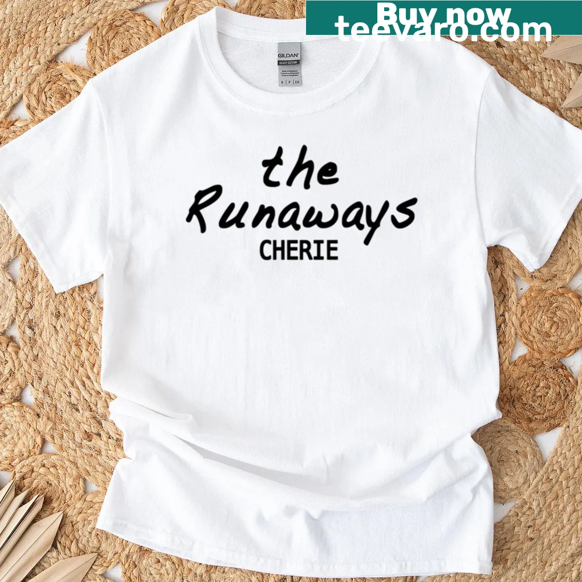 Illustrated Cherie from the Runaways on a t-shirt — on a men's t-shirt
