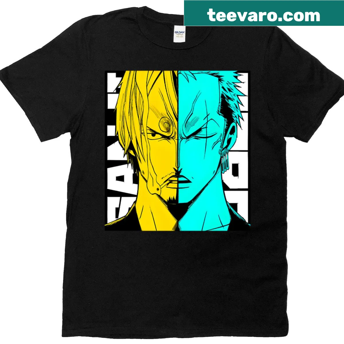 Illustration of Sanji and Roronoa Zoro from anime — on a men's t-shirt