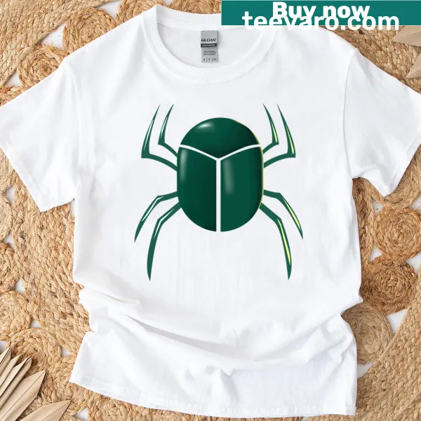 Scarab design T-shirt with an intricate illustration of a scarab beetle