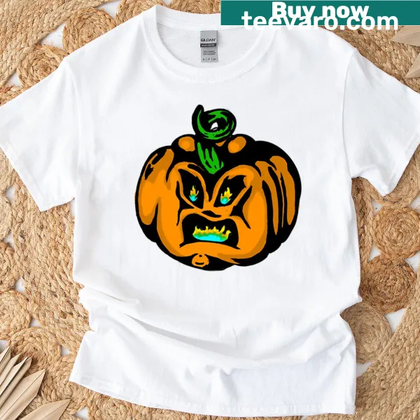 Spooky pumpkin graphic T-shirt for Halloween