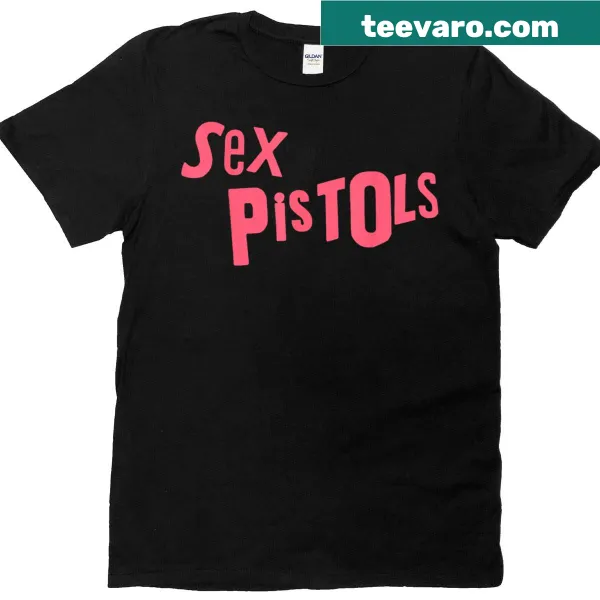 Distressed T-shirt with Sex Pistols official pink logo