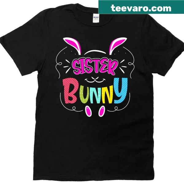 Cute sister bunny illustration on a premium t-shirt for kids.