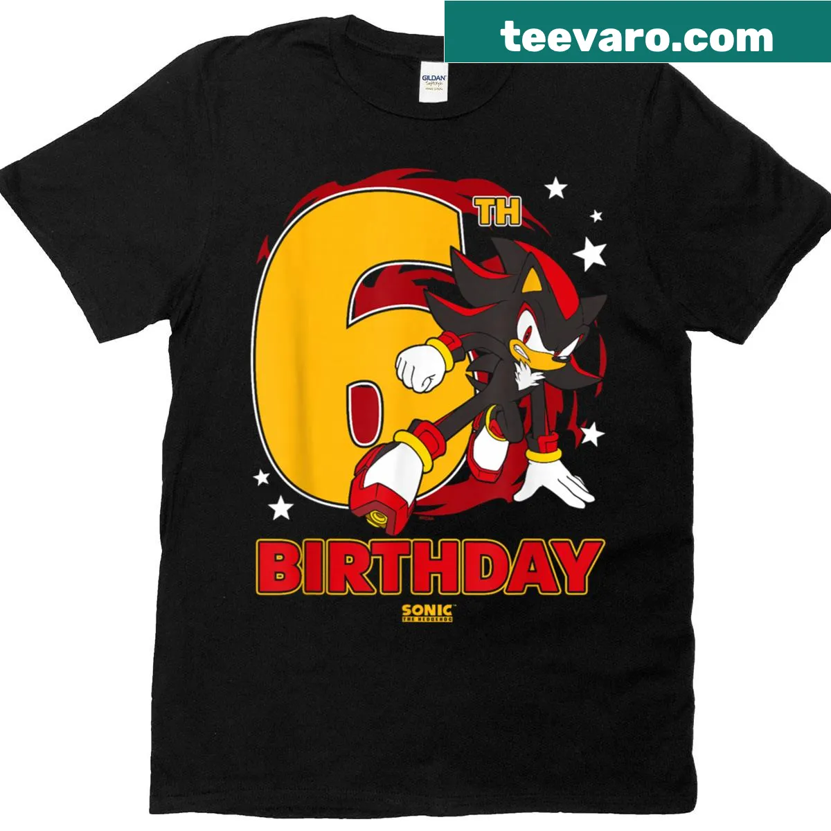 Sonic The Hedgehog Epic Shadow birthday t-shirt — on a men's t-shirt