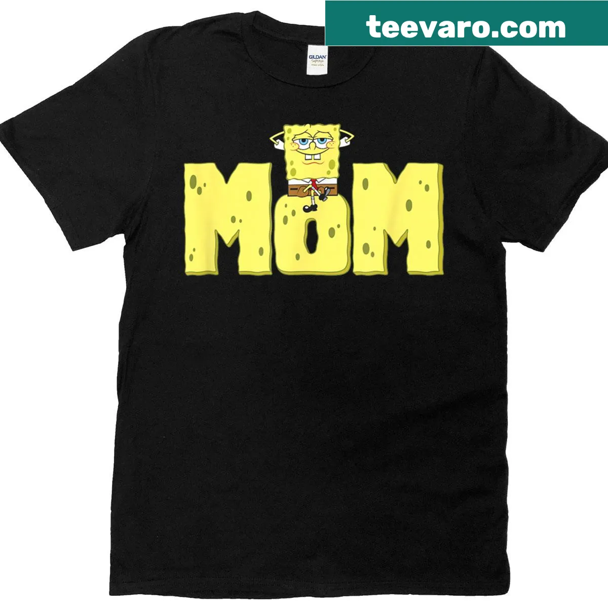 Mother's Day t-shirt with SpongeBob SquarePants 'Sponge Mom' logo — on a men's t-shirt