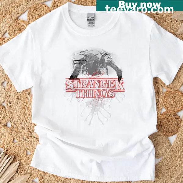 Demogorgon logo t-shirt from Stranger Things with a glow effect