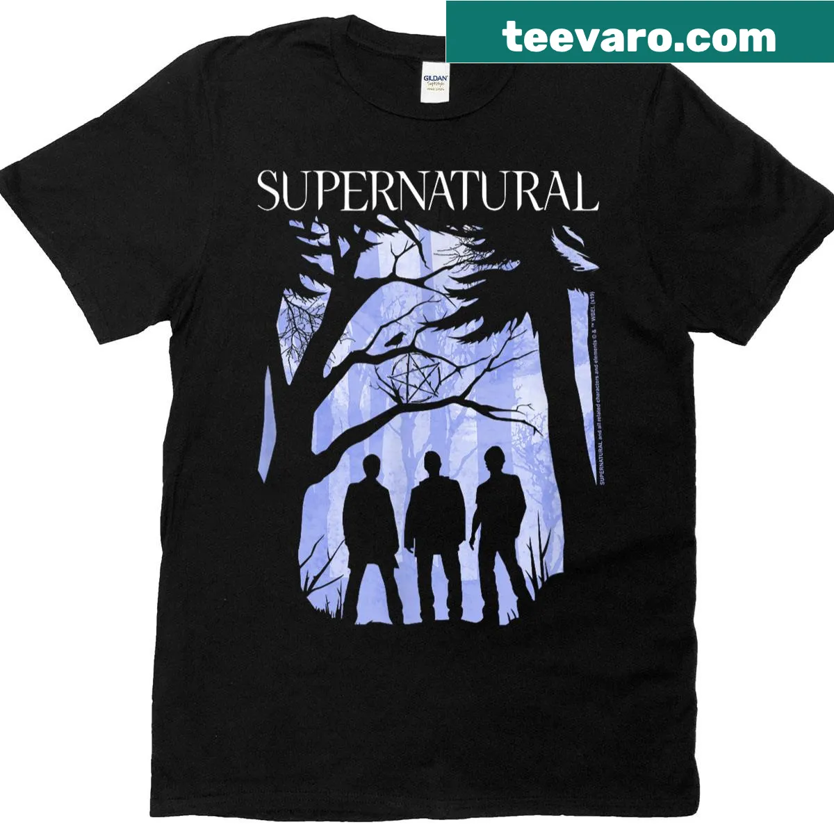 Silhouettes Logo T-shirt inspired by the Supernatural series. — on a men's t-shirt