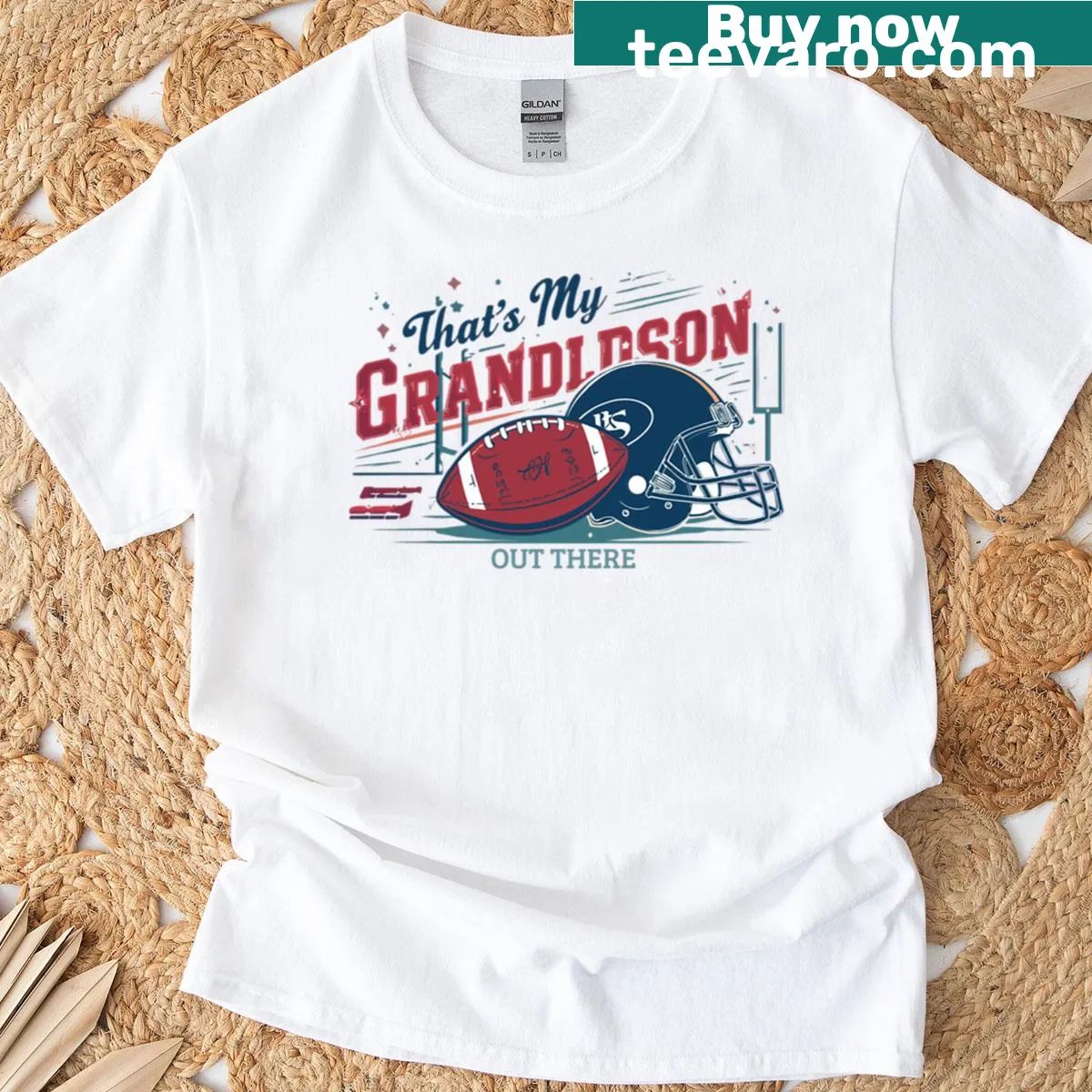 T-shirt with proud saying about grandson, perfect for grandpas — on a men's t-shirt