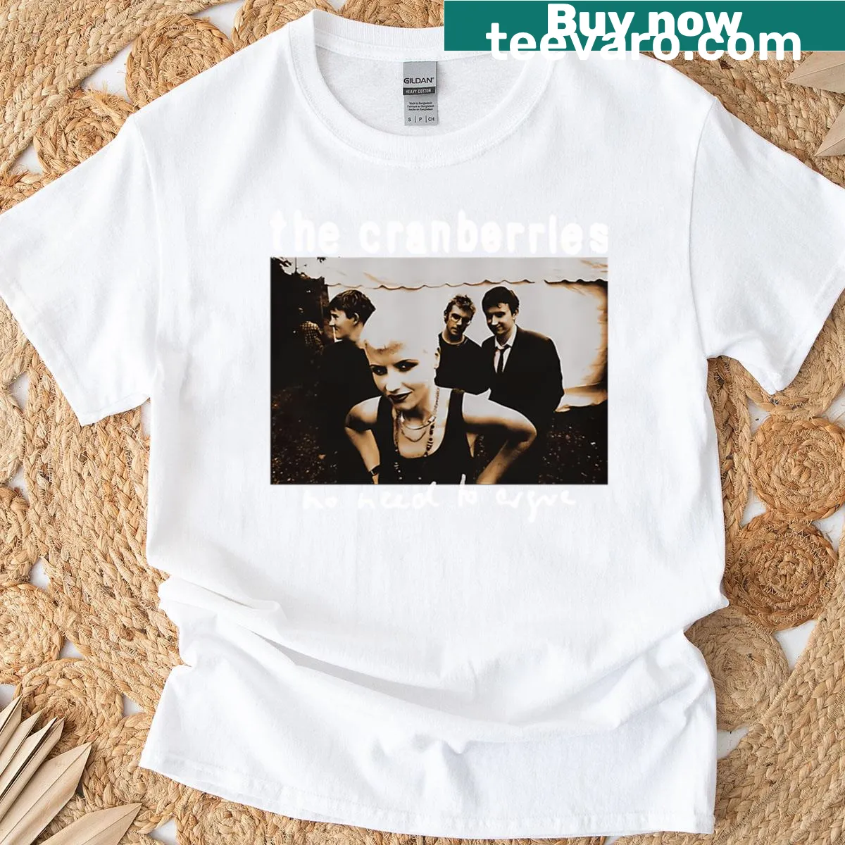 Vintage-style T-shirt featuring The Cranberries band design — on a men's t-shirt