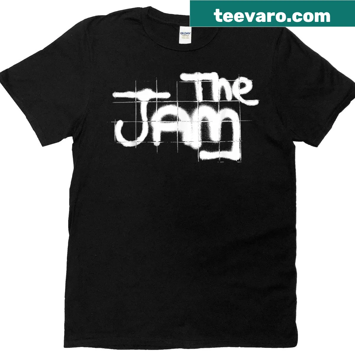 The Jam graffiti-style logo t-shirt in white — on a men's t-shirt
