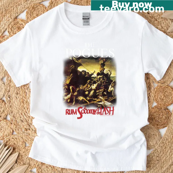 Folk punk music t-shirt with a catchy typographic design.