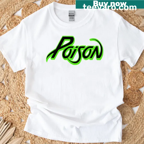 Vintage-style T-shirt featuring The Poison rock band design