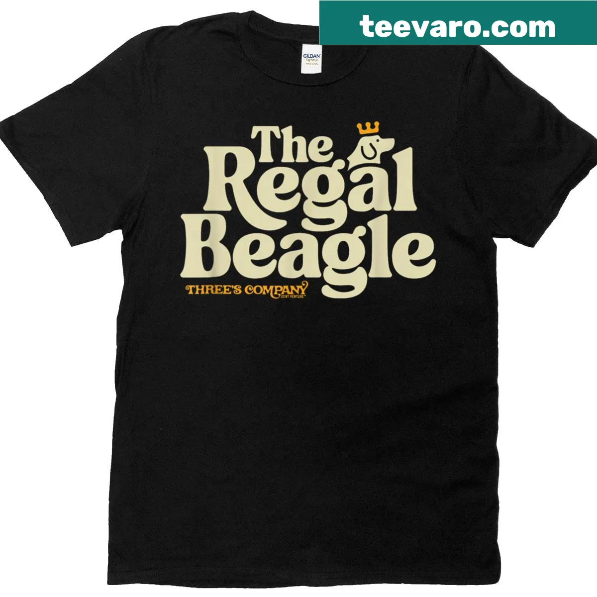 Vintage 'Three's Company' Regal Beagle logo T-shirt. — on a men's t-shirt