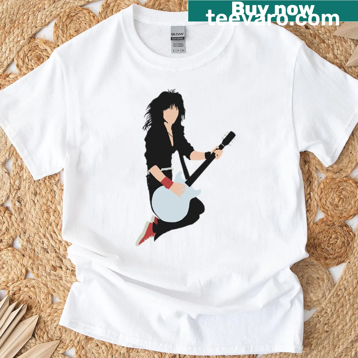 T-shirt featuring Joan Jett and The Runaways design — on a men's t-shirt
