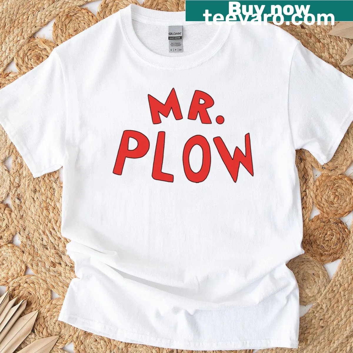 T-shirt featuring Mr. Plow from The Simpsons in a nostalgic illustration. — on a men's t-shirt