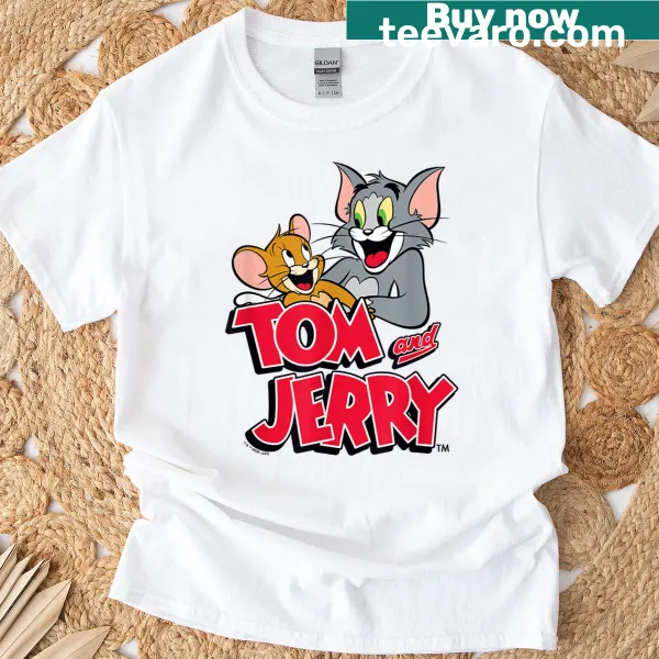 Happy logo t-shirt featuring Tom and Jerry characters