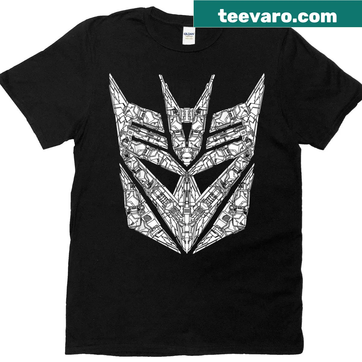 Detailed Decepticon logo graphic on T-shirt. — on a men's t-shirt