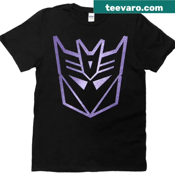 Transformers t-shirt featuring the Decepticons purple logo in silhouette