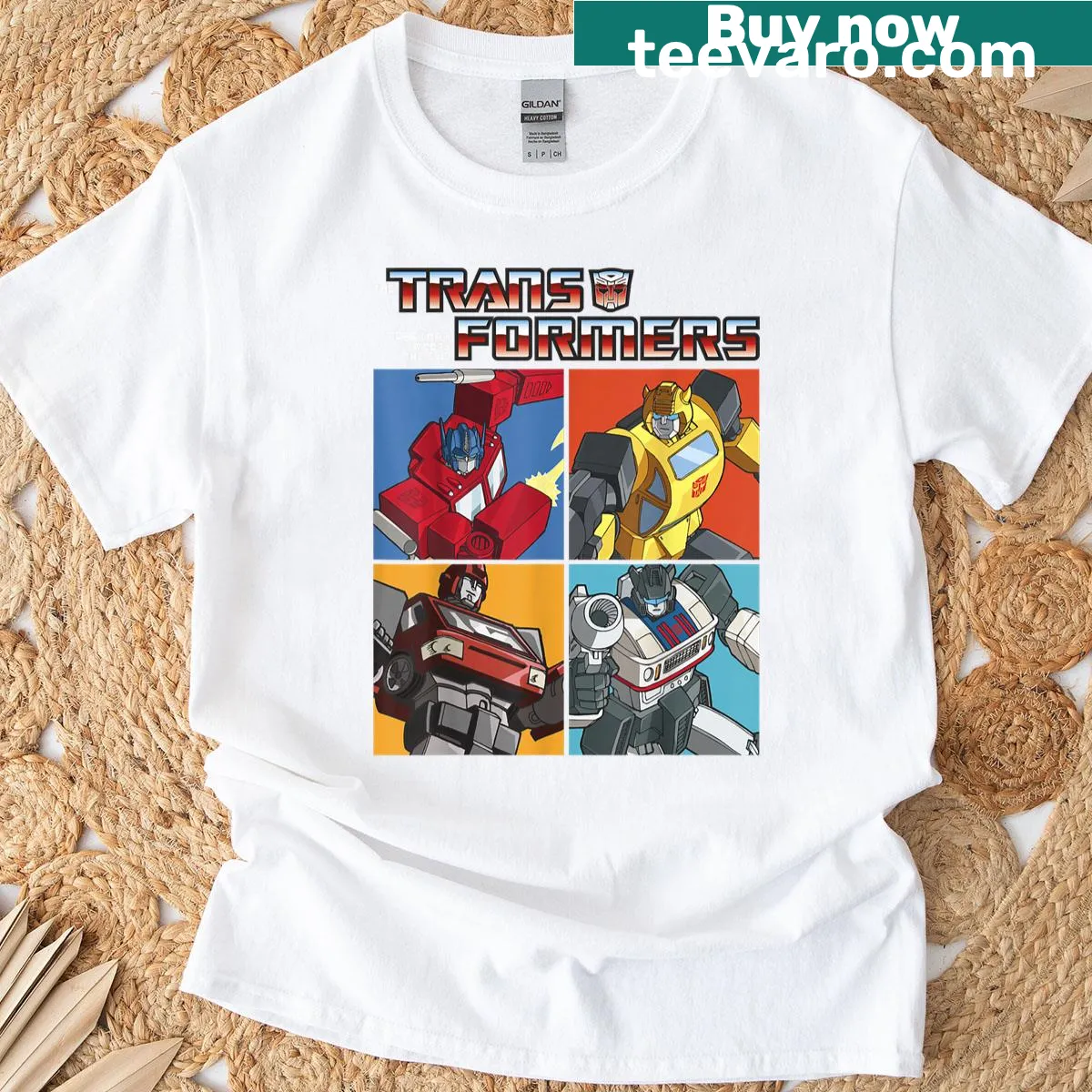 Retro Autobots logo T-shirt from Transformers — on a men's t-shirt
