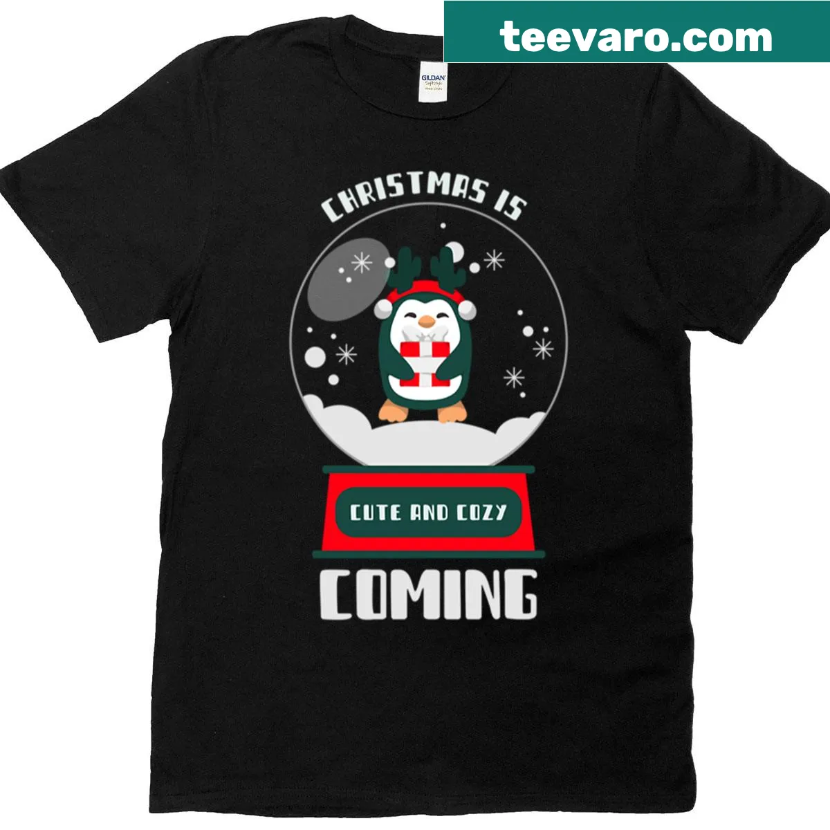 Festive Christmas T-shirt with joyful holiday illustrations — on a men's t-shirt