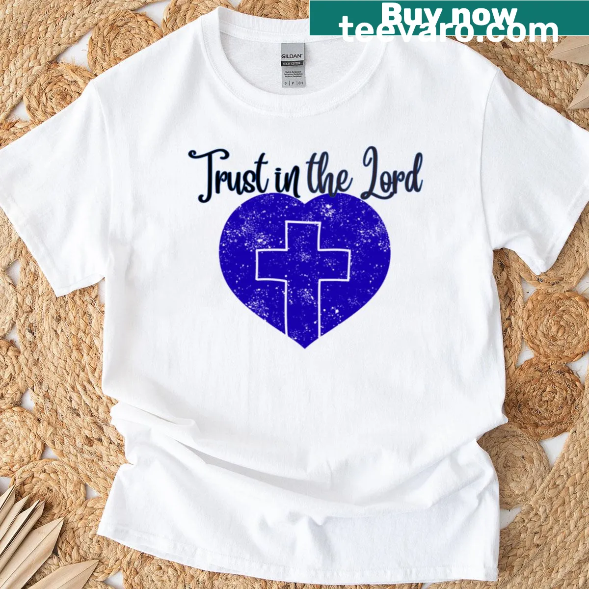 Inspirational quote T-shirt about trusting in the Lord — on a men's t-shirt