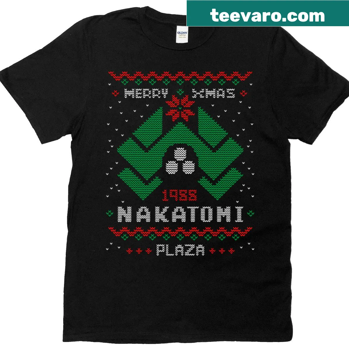 Vintage-style Nakatomi T-shirt with humorous graphic — on a men's t-shirt