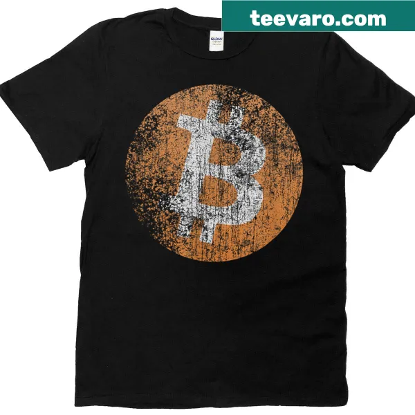 Vintage Bitcoin logo T-shirt for crypto enthusiasts