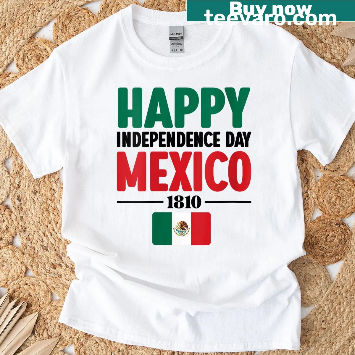 Typography celebrating Mexico's Independence Day on women's t-shirt — on a men's t-shirt