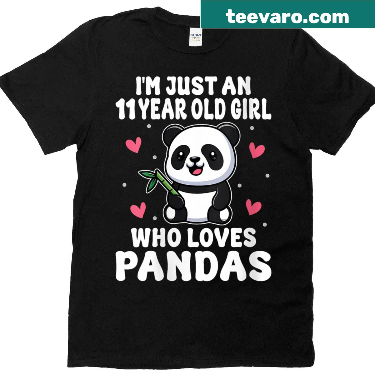 Birthday T-shirt for an 11-year-old featuring panda love — on a men's t-shirt