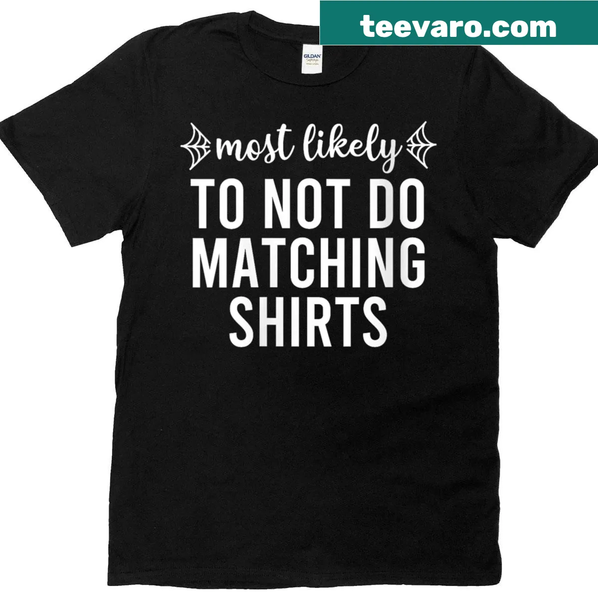 Funny Halloween tee for women with 'Most Likely To Halloween' graphic — on a men's t-shirt