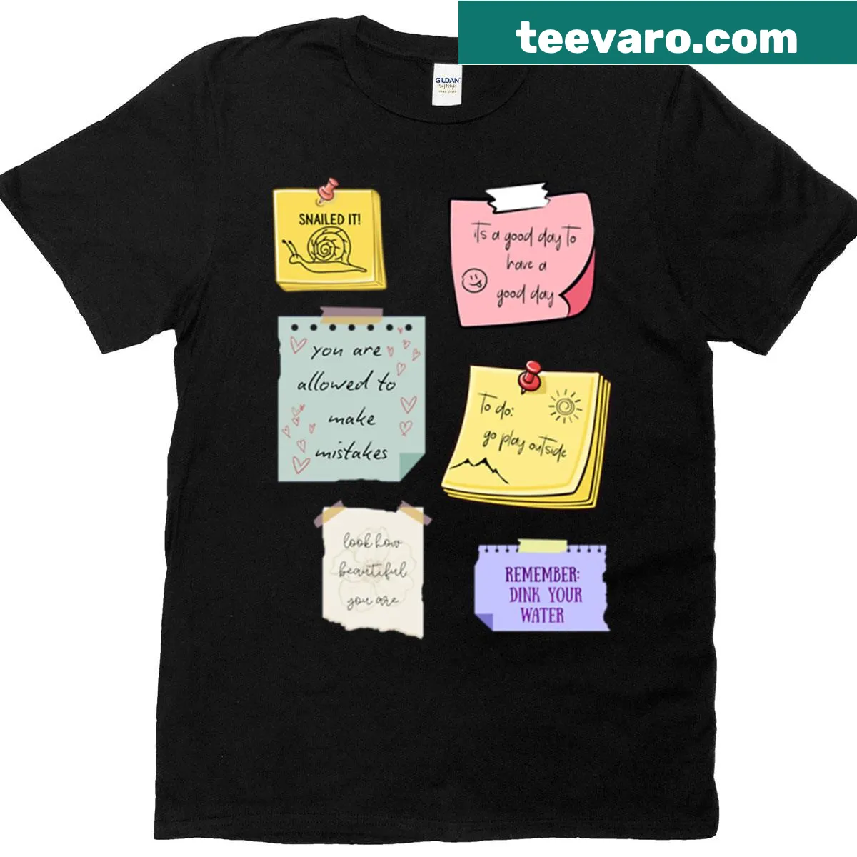 Positive typography T-shirt with affirming words — on a men's t-shirt