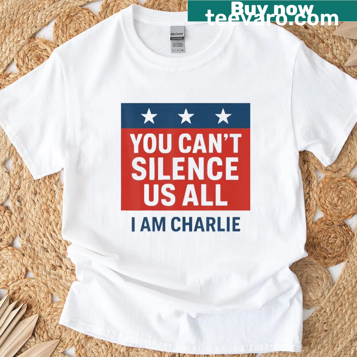 Bold graphic T-shirt advocating for free speech — on a men's t-shirt