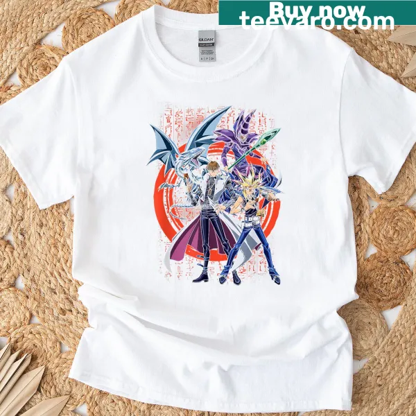 Dual-sided Yu-gi-oh Duel Monsters logo anime t-shirt