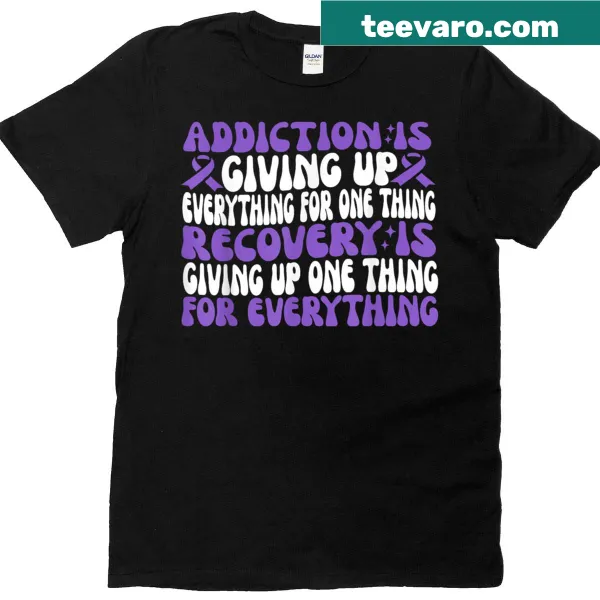 Groovy-style addiction recovery shirt with meaningful design