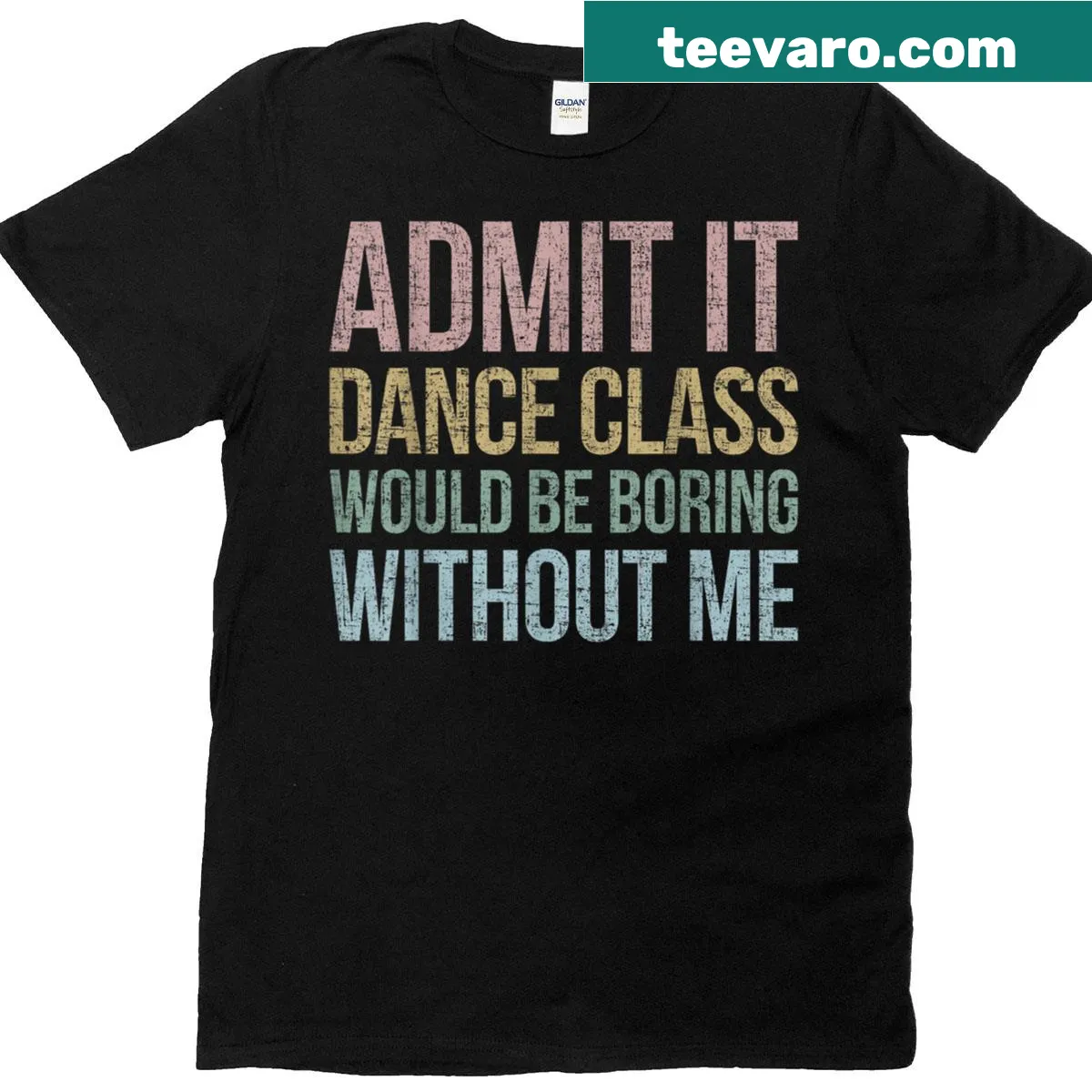 Whimsical dancer T-shirt with the phrase about being essential in dance class. — on a men's t-shirt