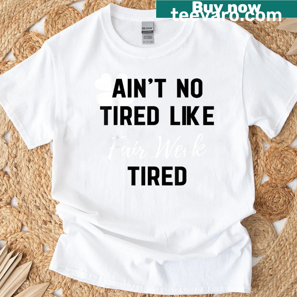 Funny quote with shamrock design about fair week on a T-shirt — on a men's t-shirt