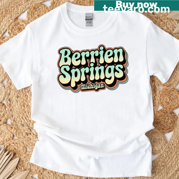 Vintage-style T-shirt featuring Berrien Springs, Michigan text