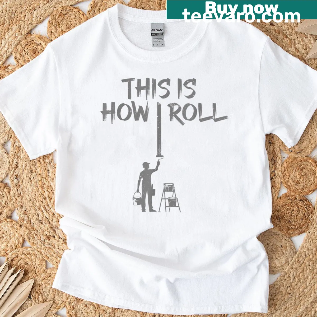 Graphic house painter t-shirt celebrating the painting profession — on a men's t-shirt
