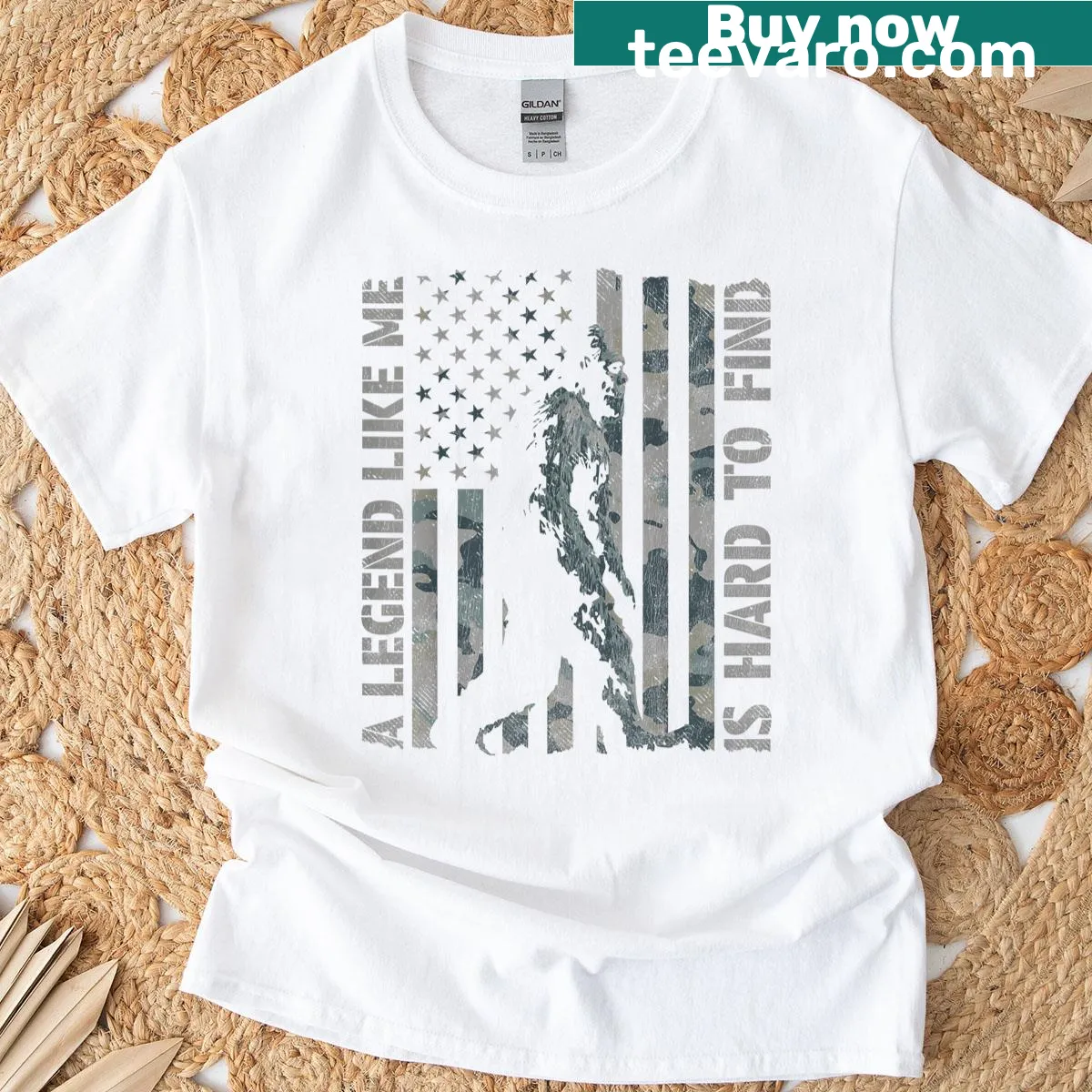 Playful Bigfoot T-shirt with fun typography — on a men's t-shirt