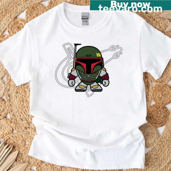 Boba Fett graphic design on a t-shirt for Star Wars fans