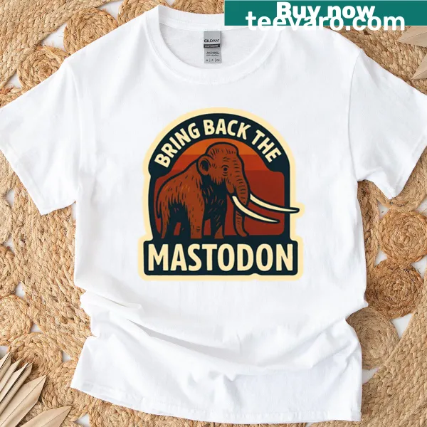 Illustrative T-shirt featuring a mastodon design